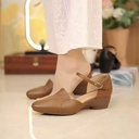 Women’s PU Leather | Mid-Heel Ankle Strap | Shoes Elegant | Comfortable | Everyday Chic