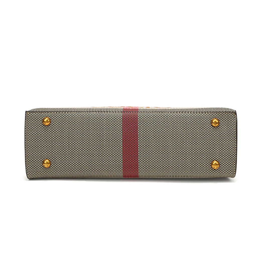 Genuine Leather Checkered Handbag | Elegant Everyday Shoulder & Crossbody Bag