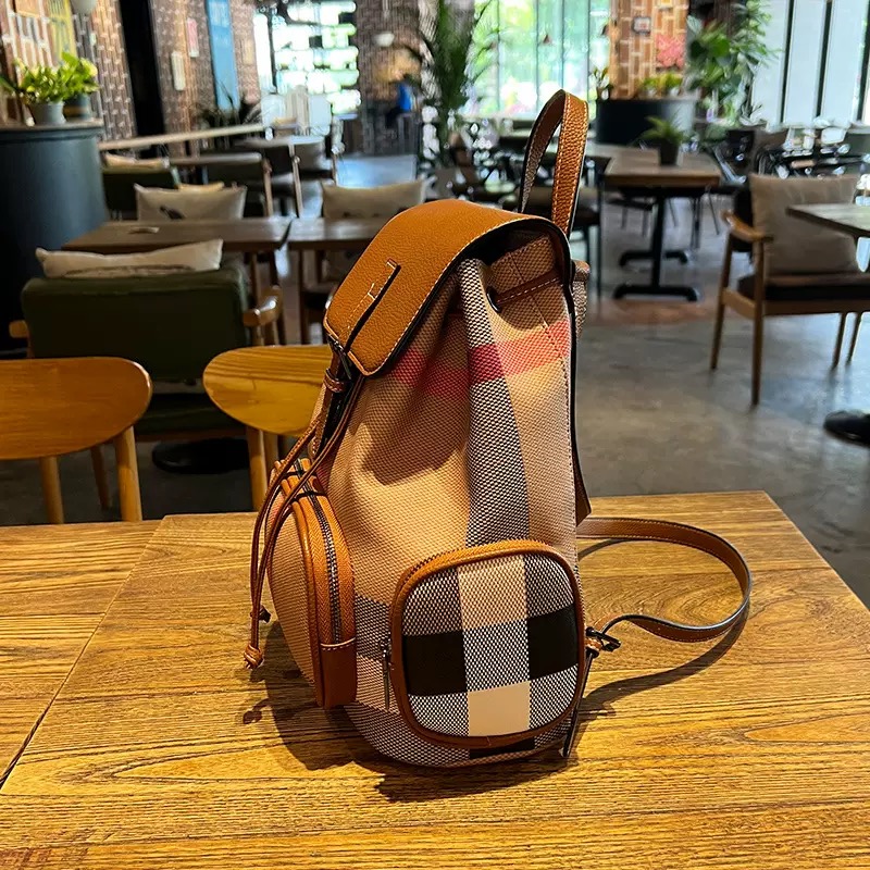 2025 Genuine Leather | Checkered Backpack