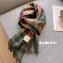 100% Australian Wool Simple Plaid Scarf | Premium Warm Winter Scarf for Women & Couple