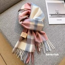 100% Australian Wool Simple Plaid Scarf | Premium Warm Winter Scarf for Women & Couple