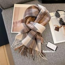 100% Australian Wool Simple Plaid Scarf | Premium Warm Winter Scarf for Women & Couple
