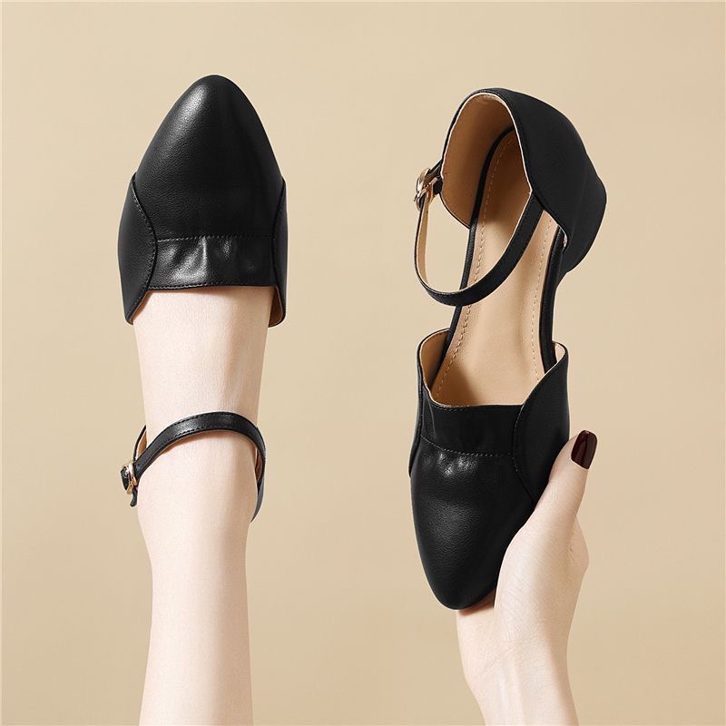 Women’s PU Leather | Mid-Heel Ankle Strap | Shoes Elegant | Comfortable | Everyday Chic