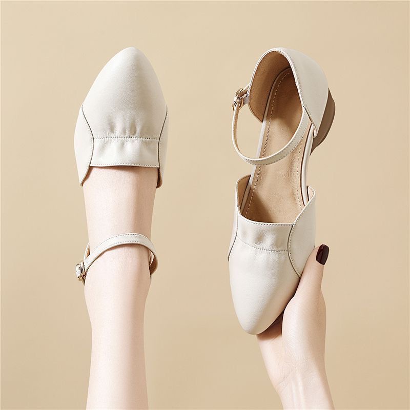 Women’s PU Leather | Mid-Heel Ankle Strap | Shoes Elegant | Comfortable | Everyday Chic