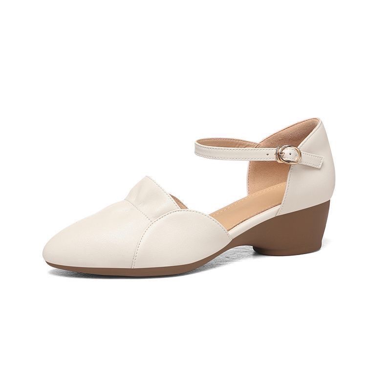 Women’s PU Leather | Mid-Heel Ankle Strap | Shoes Elegant | Comfortable | Everyday Chic