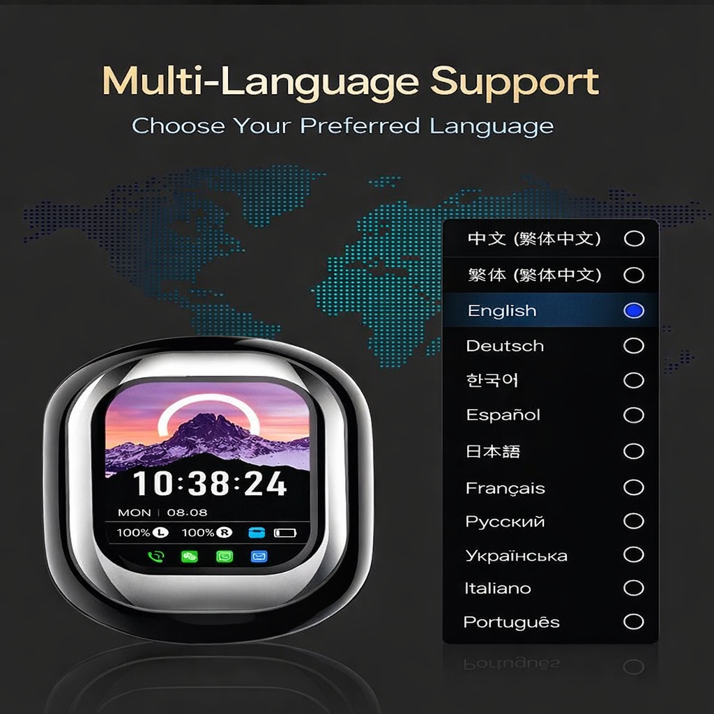 SE-One Smart TWS Earbuds with ANC & ENC | Bluetooth 5.4 Wireless Earbuds with Smart Display Charging Case