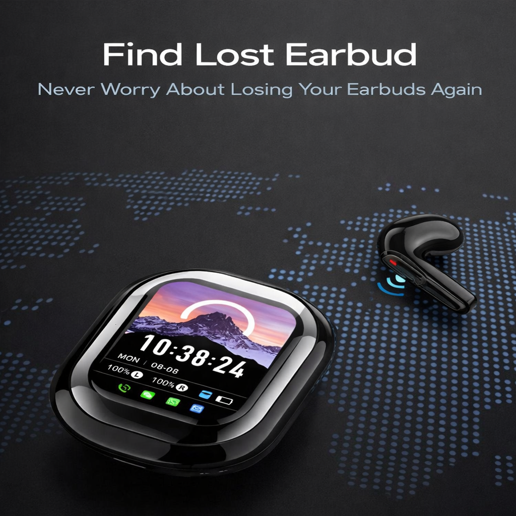 SE-One Smart TWS Earbuds with ANC & ENC | Bluetooth 5.4 Wireless Earbuds with Smart Display Charging Case