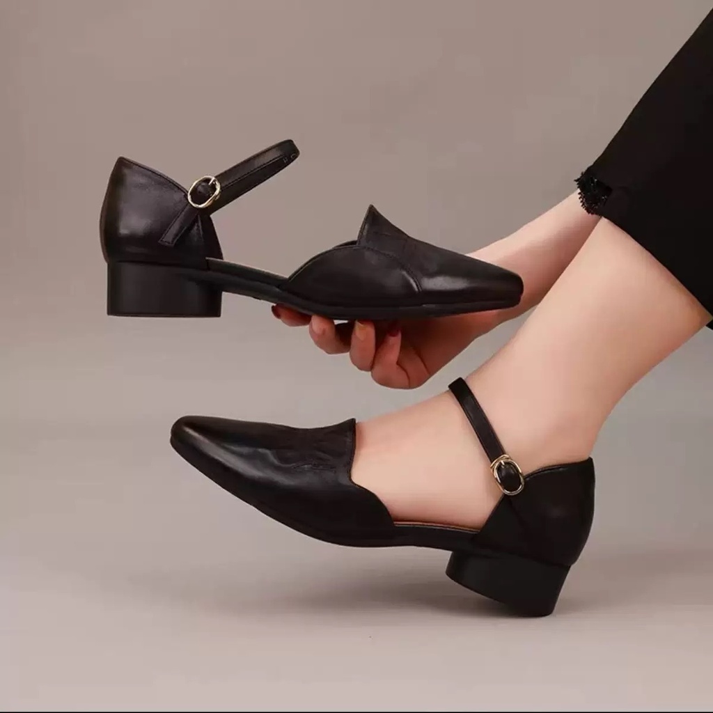 Women’s PU Leather | Mid-Heel Ankle Strap | Shoes Elegant | Comfortable | Everyday Chic