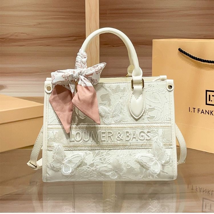 2025 Butterfly Embroidered Tote Bag – Elegant Genuine Leather for Daily Chic