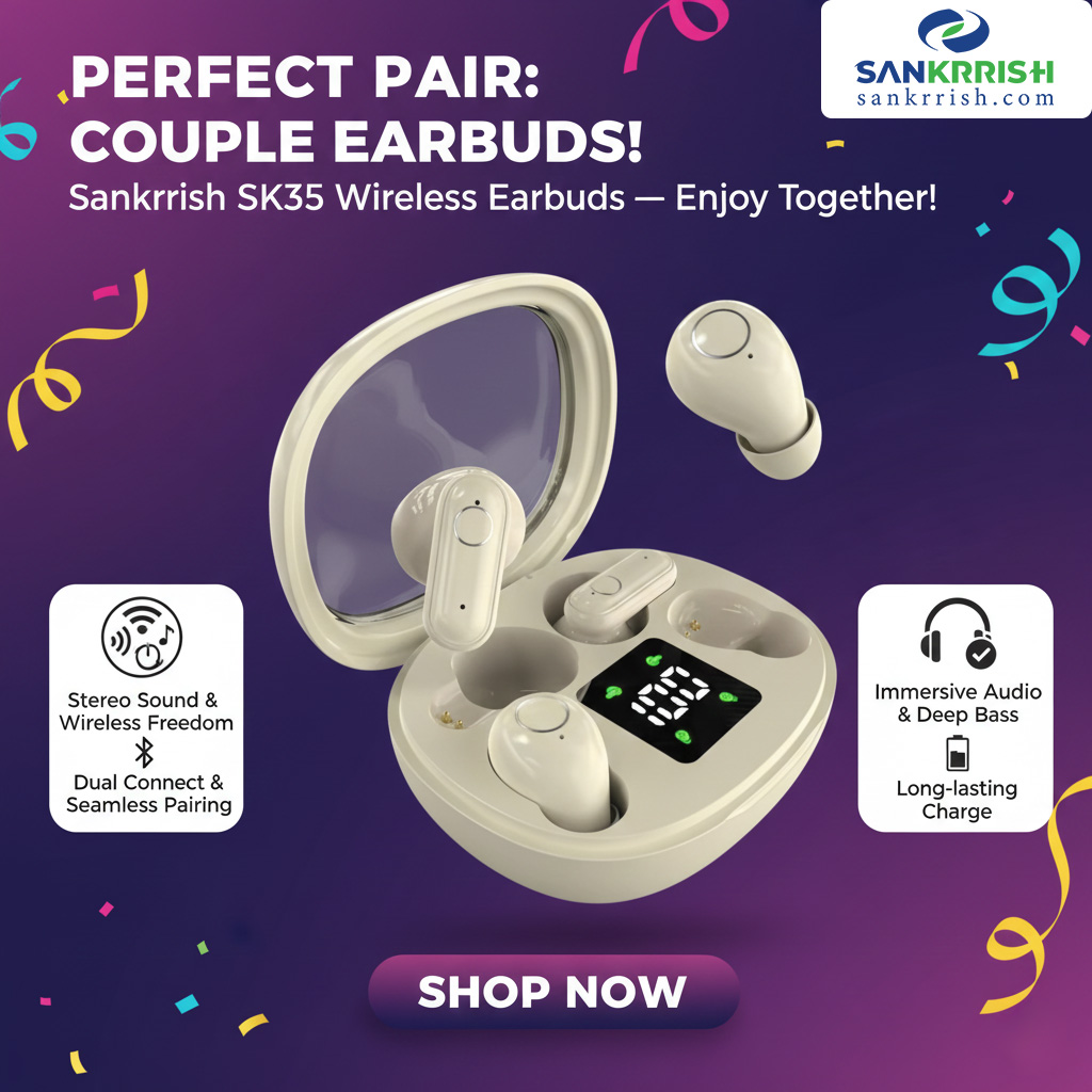 SK35 TWS Earbuds | Clear Sound | Long Battery | Zero Hassle