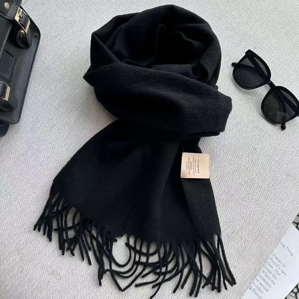 100% Wool Solid Color Scarf । Warm Winter Scarf for Men & Women
