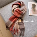 100% Australian Wool Simple Plaid Scarf | Premium Warm Winter Scarf for Women & Couple